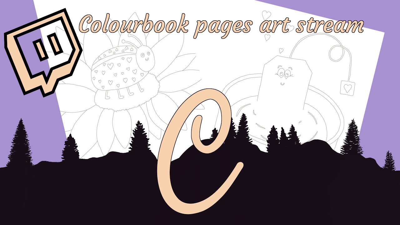 Let's make some more colouring book pages, ladybug on flower and teabag