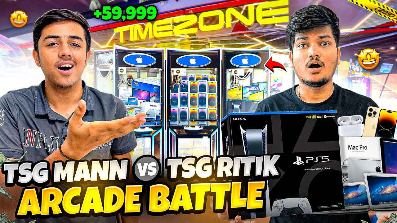 Tsg Ritik 🆚 Tsg Mann | Arcade Battle🎰| Who Wins 😱 5000$ | Best Arcade Player 💯 - Mann Vlogs