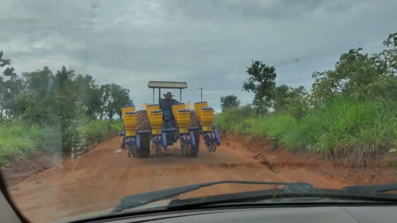 Fazendo o plantio de milho um arqueiro de terra 