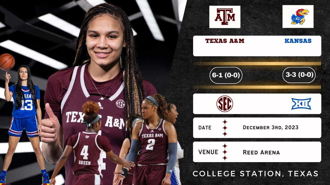 Texas A&M vs Kansas | NCAA Women's Basketball | 12.3.23