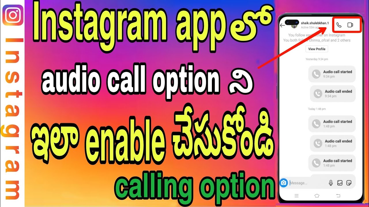 how to enable Instagram voice calling option Telugu how to update Instagram app Telugu mobile