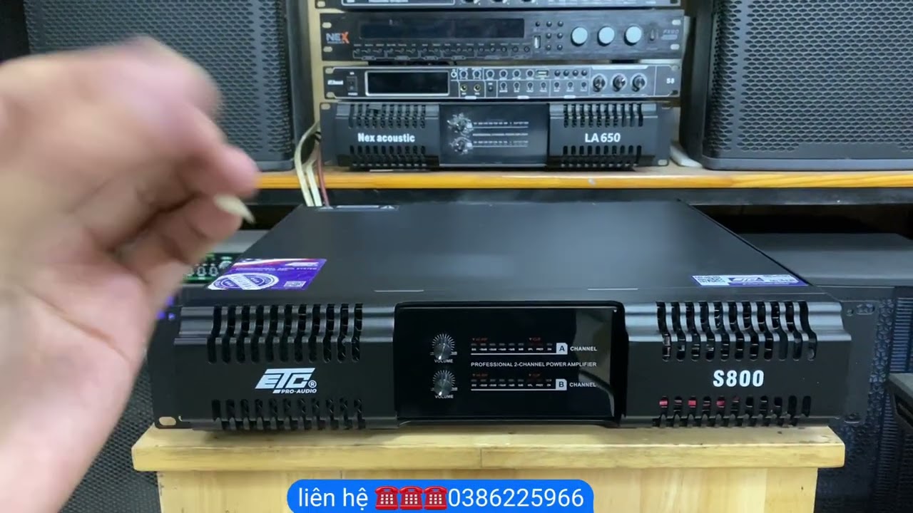 Xả Đẩy 2 kênh chính hãng ETC s800 đẩy công suất lớn nghe nhạc căng 32 sò nguồn xuyến đồng