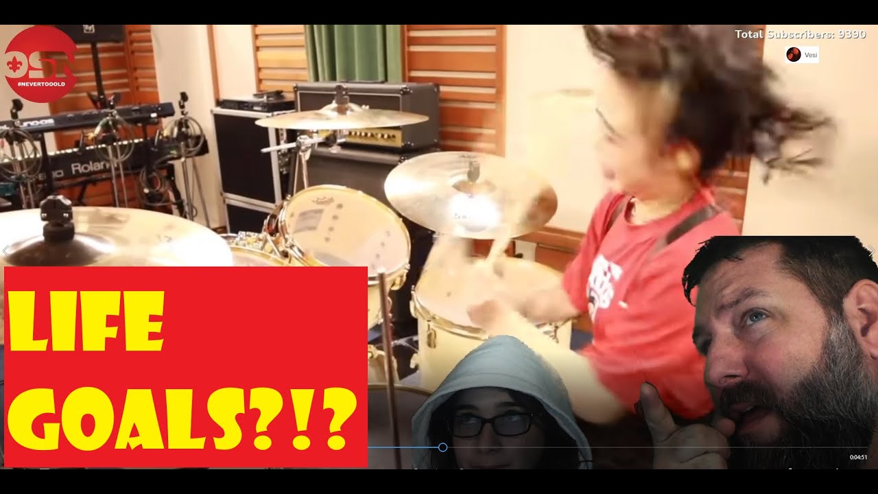 OldSkuleNerd and Daughter REACTION to  JUNNA Through The Fire And Flames / DragonForce - Drum Cover