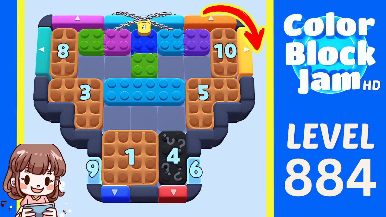 Color Block Jam Level 884 Solution Walkthrough