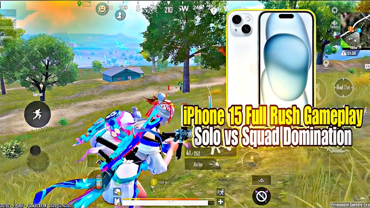 iPhone 15 Full Rush Gameplay 🔥 Solo vs Squad Domination | BGMI 