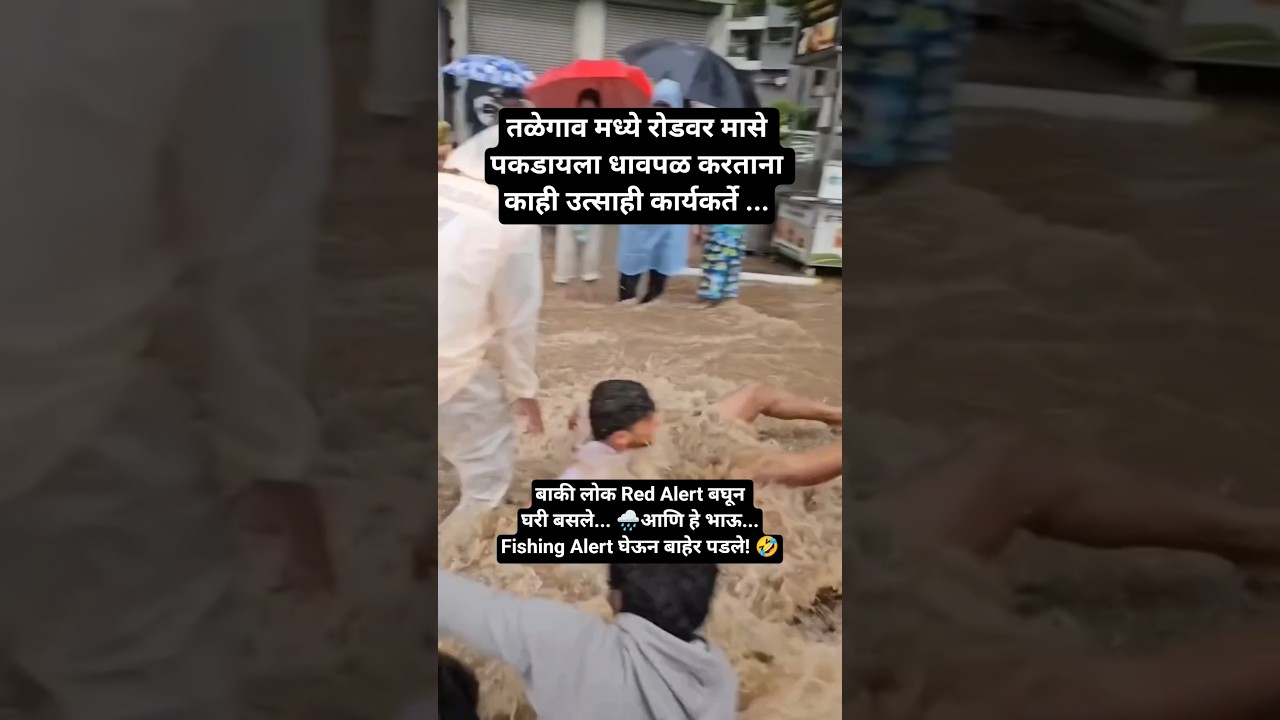 red alert ❌ fishing alert ✅ #rain #flood #maharashtra #pune #viralvideo #viralvideo