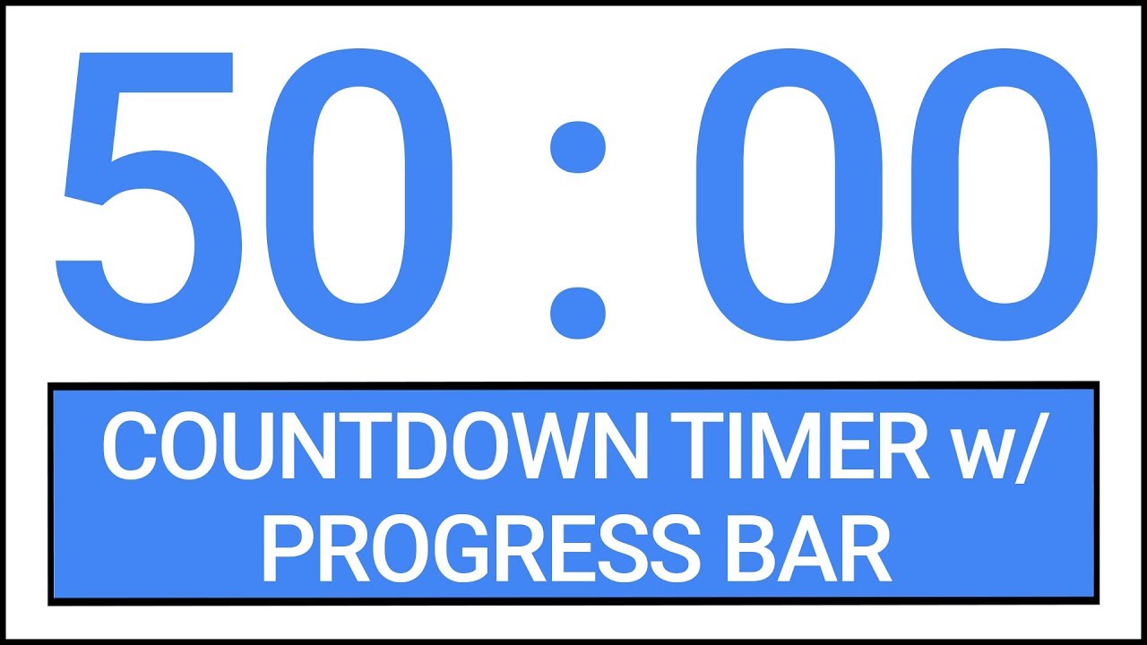 50 min Countdown Timer w/ Progress Bar #Timer #Countdown