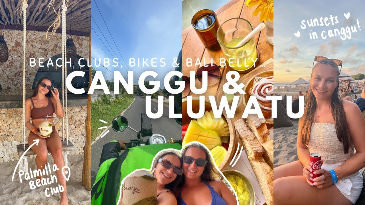 BEACH CLUBS, BIKES & BALI BELLY - CANGGU & ULUWATU VLOG || backpacking bali🎒🌏