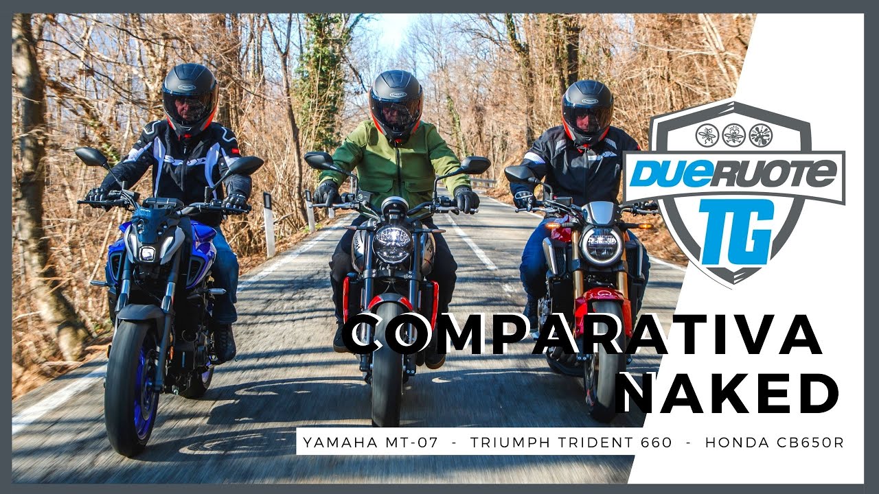 Yamaha MT-07 VS Triumph Trident 660 VS Honda CB650R: la sfida! - DueruoteTG #59 (ENGLISH SUBTITLES)