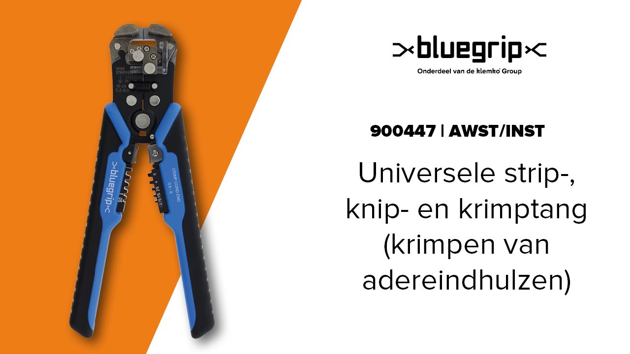 Universele strip-, knip- en krimptang gebruiken - 900447 | Voor adereindhulzen en installatieklussen
