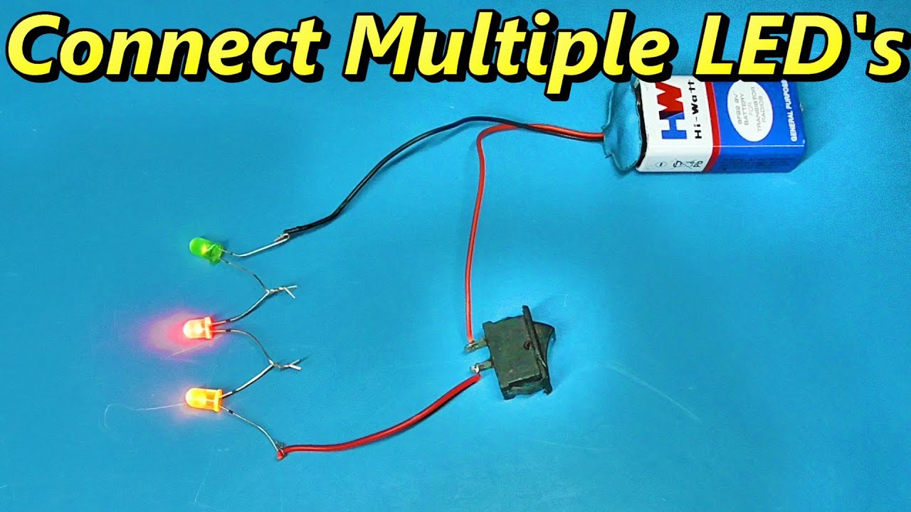 How to Connect Multiple LED's with 9V Battery | Led light in series connection