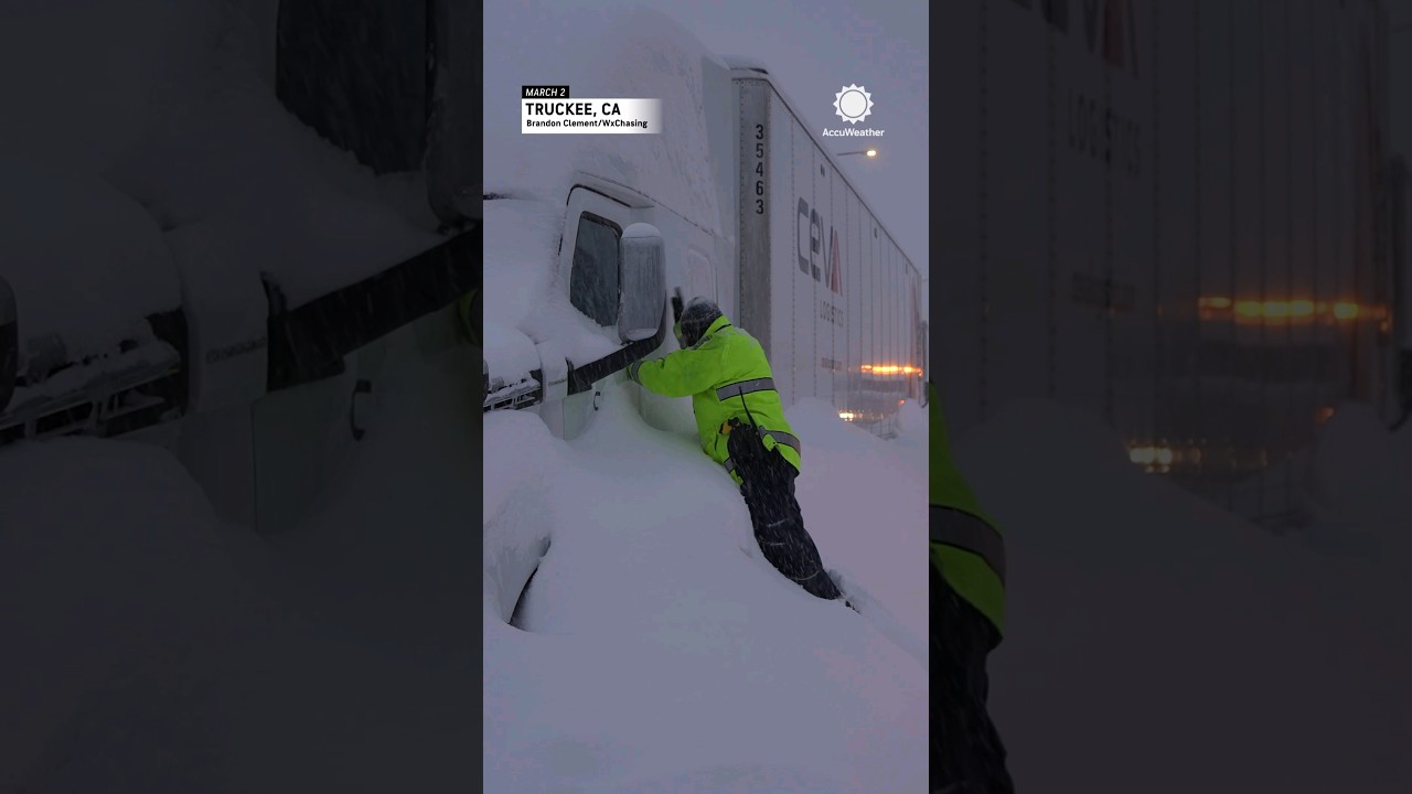 Snow Drifts Strand Truckers on I-80