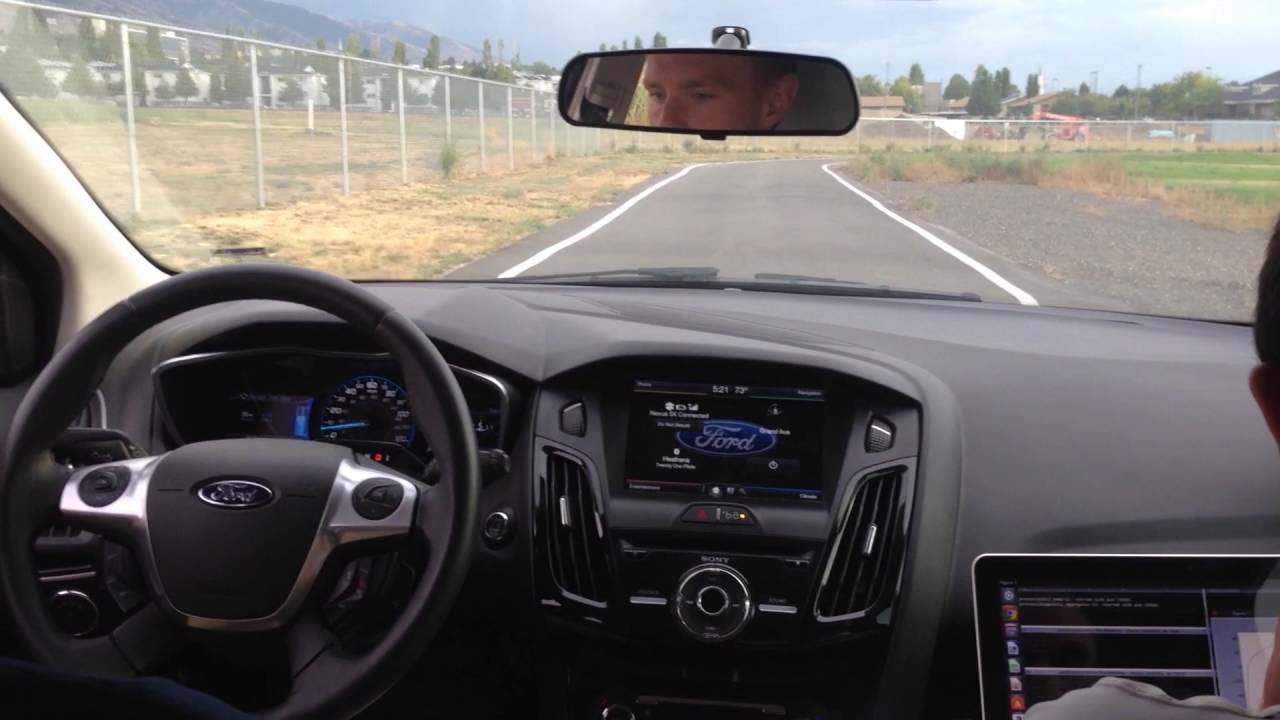 Autonomous ford focus automated by students at USU