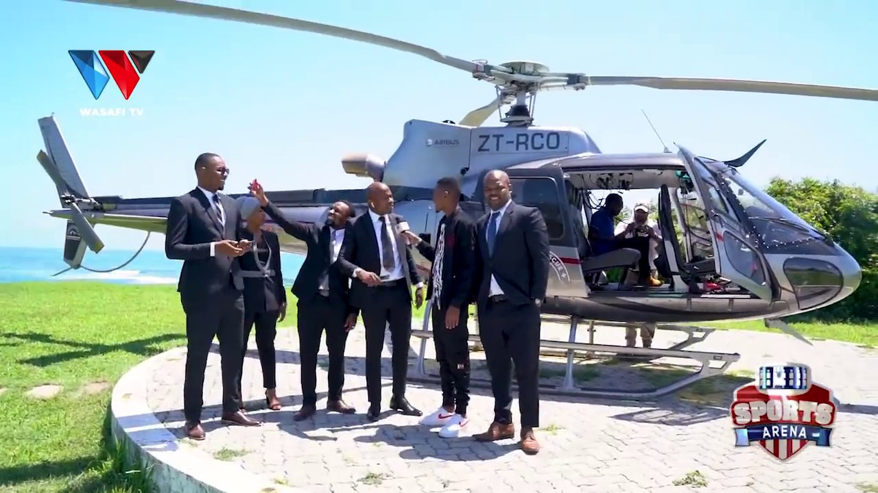 MAPOKEZI YA KIHISTORIA YA WATANGAZAJI WA KIPINDI CHA #SPORTSARENA WALIVYOINGIA NA HELICOPTER
