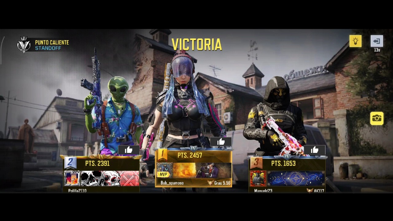 partida igualada de call of duty mobile de  punto caliente en standoff