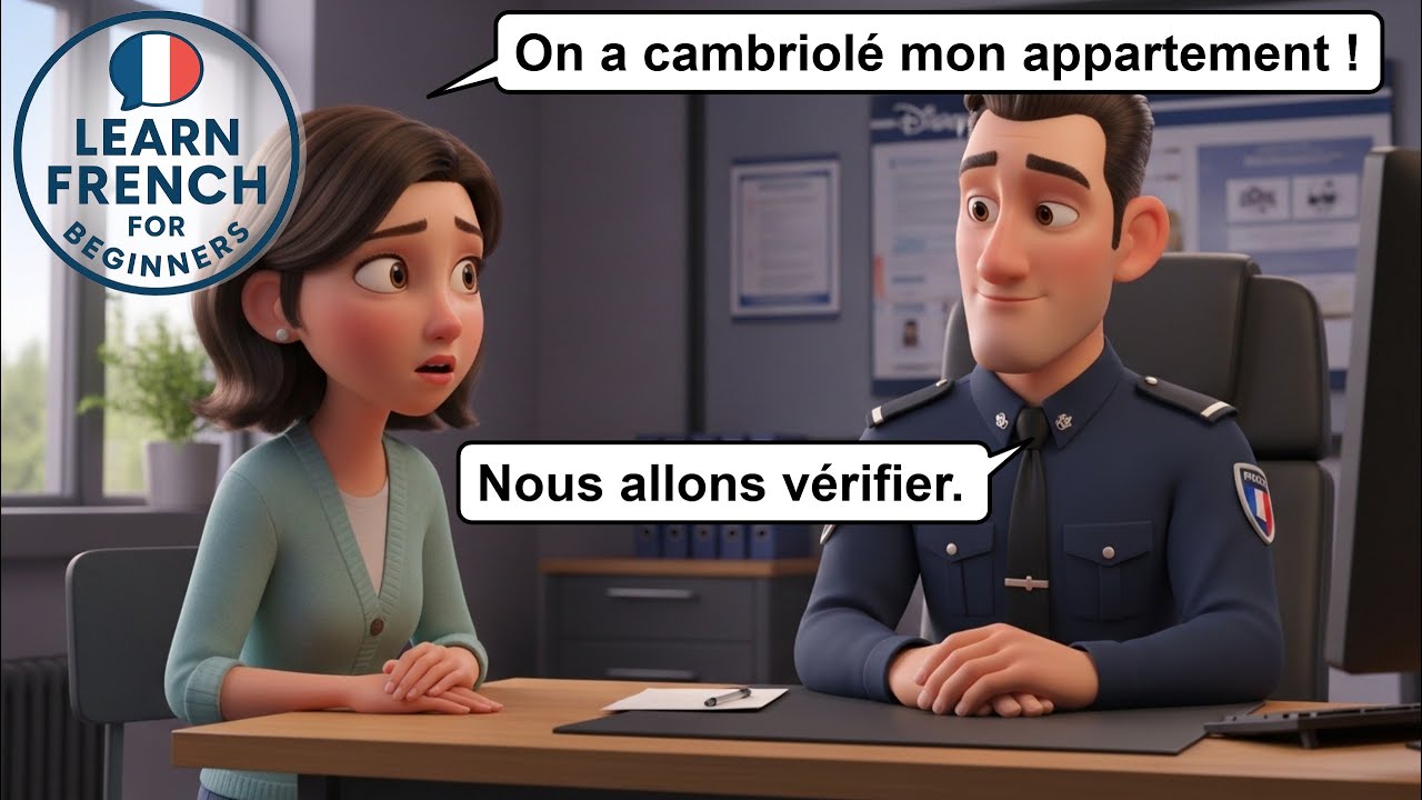 Au commissariat — Porter plainte pour cambriolage | Report burglary (French A1)