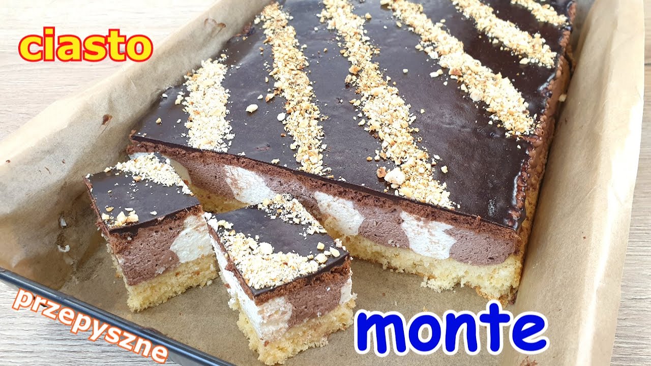 Przepyszne ciasto MONTE - zawsze robi furorę na stole 🍰 biszkopt z prostym kremem 👌przepyszne!