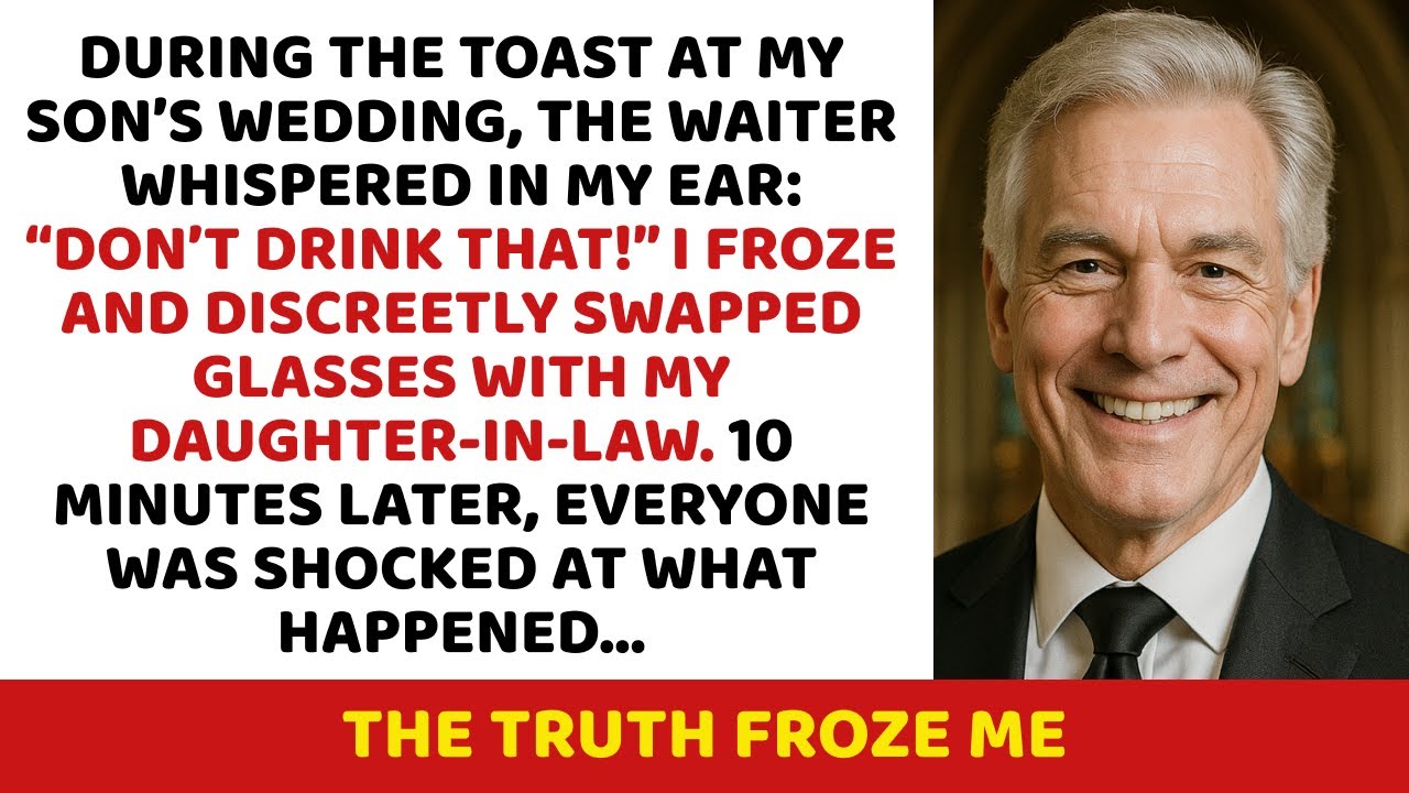 During the toast at my son’s wedding, the waiter whispered in my ear: “Don’t drink that!” I froze...