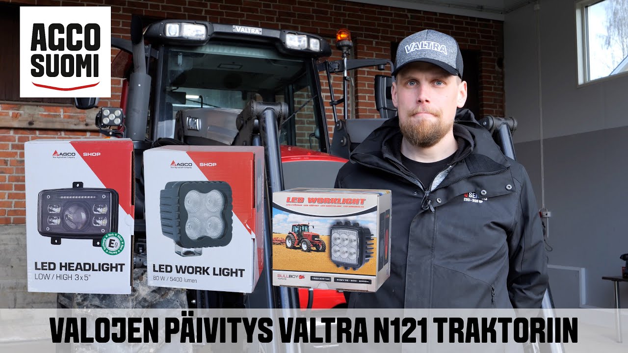 Valojen päivitys Valtra N121 traktoriin