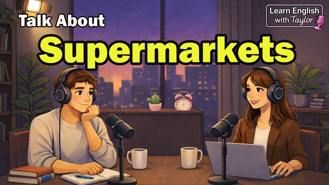 English Podcast for Beginners : English at the Supermarket | Easy A1-A2