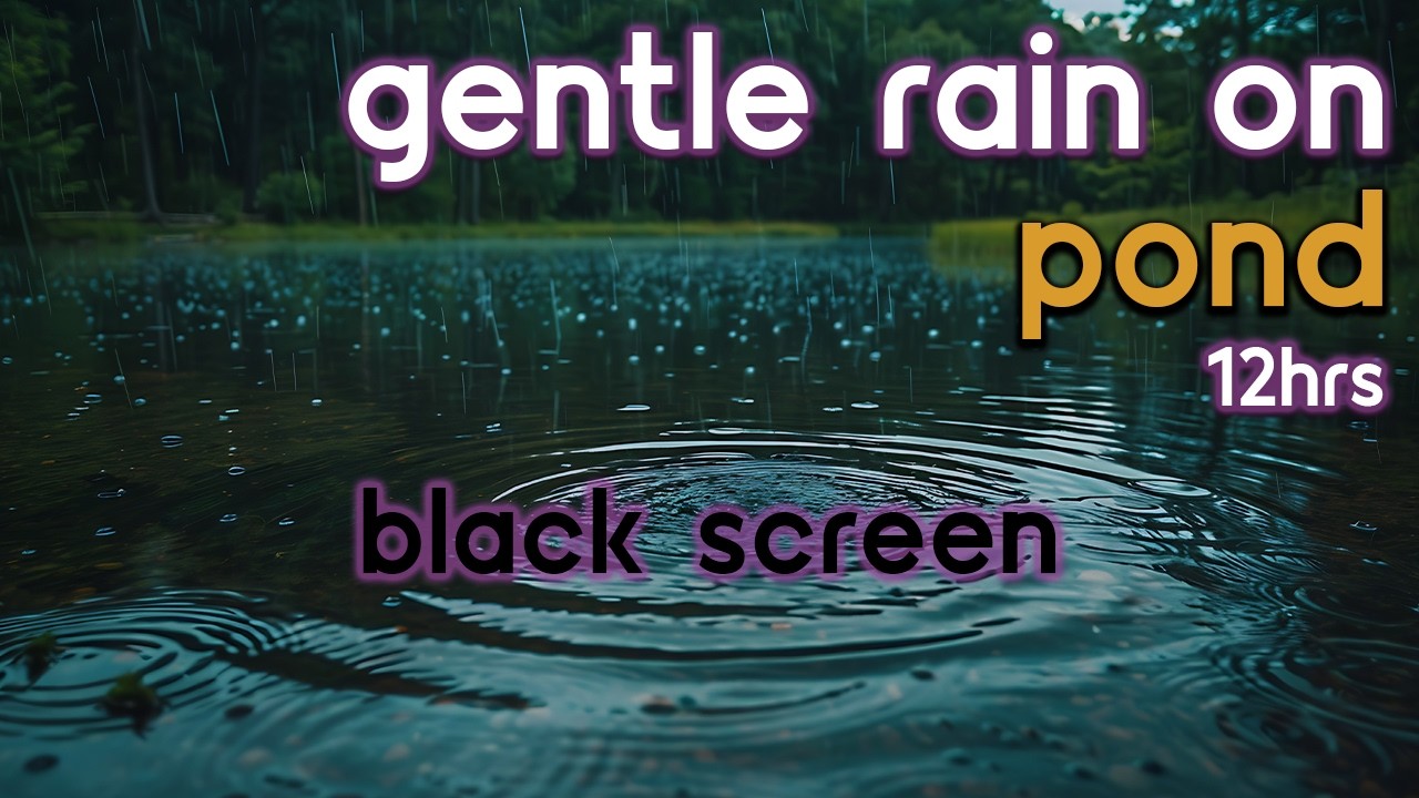 [Black Screen] Gentle Rain on Pond &ndash; No Thunder | Peaceful Water Rain Sounds for Relaxation & Sleep