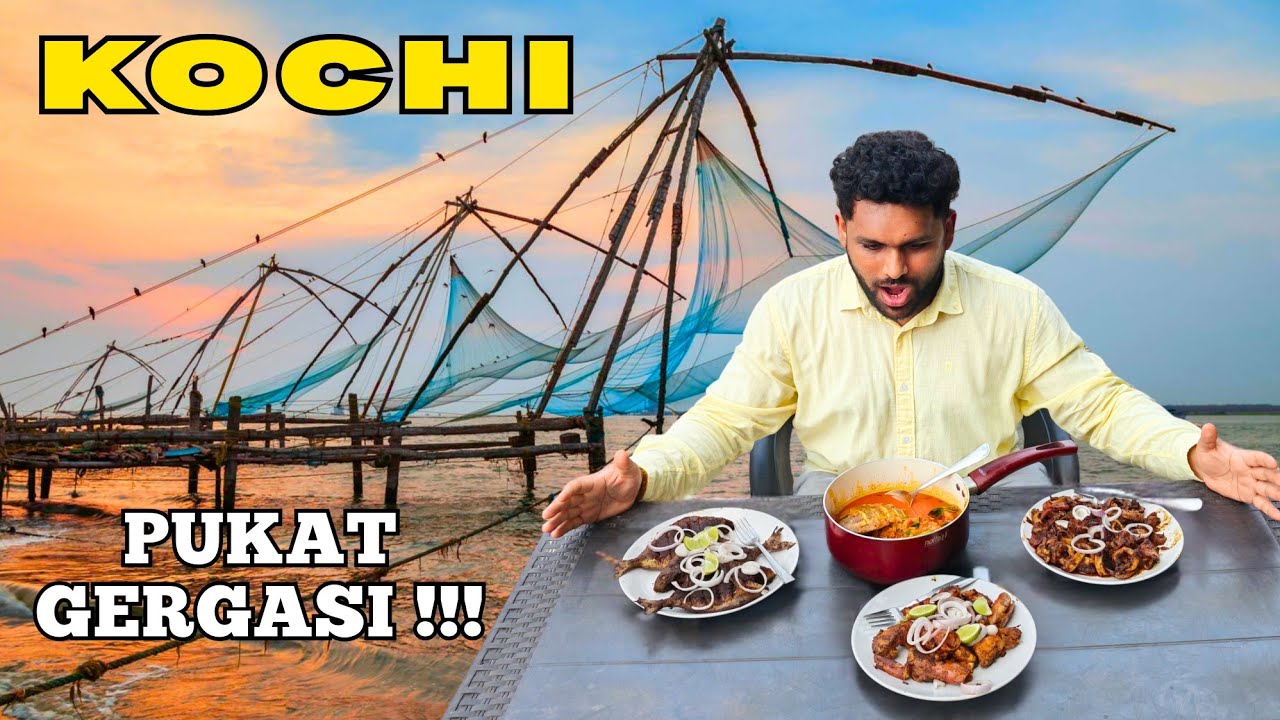 Aku Makan Tangkapan Segar Pukat China - Masak Depan Mata | Kerala | India