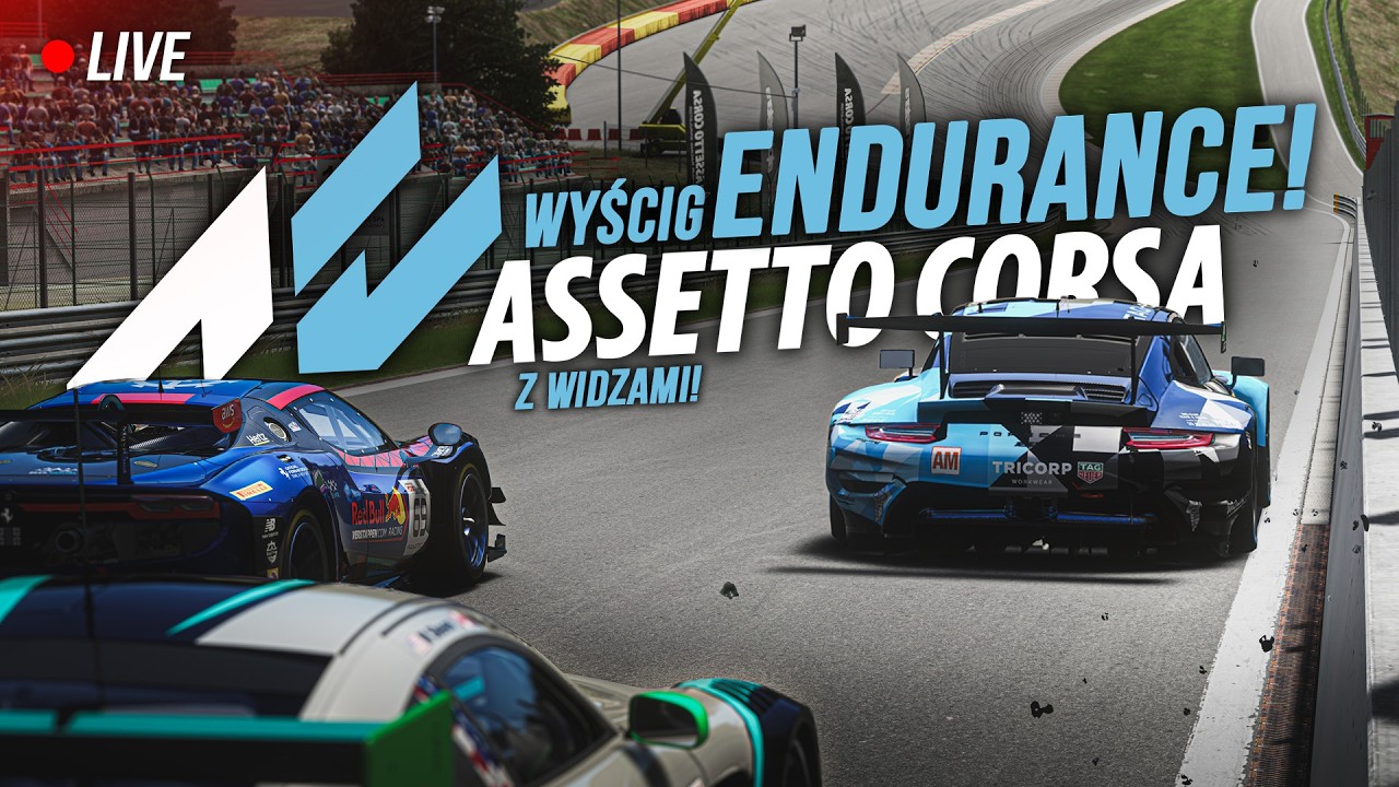 🔴LIVE: Assetto Corsa | WYŚCIG ENDURANCE z WIDZAMI! 8h jazdy na SPA 😱