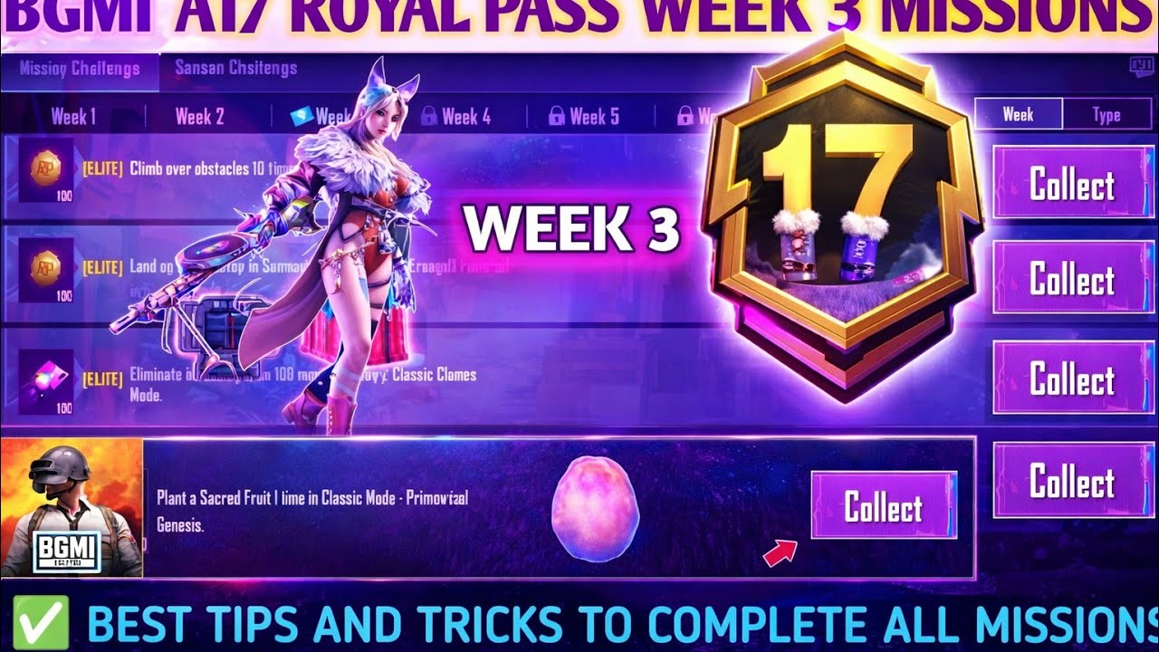 A17 RP WEEK 3 MISSION | BGMI WEEK 3 MISSIONS EXPLAINED | A17 ROYAL PASS WEEK  MISSION | C9S27 WEEK 3