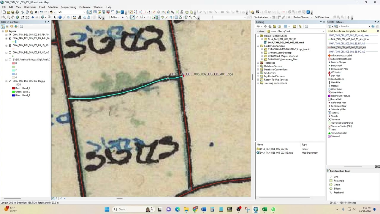 Line Digitization Correction