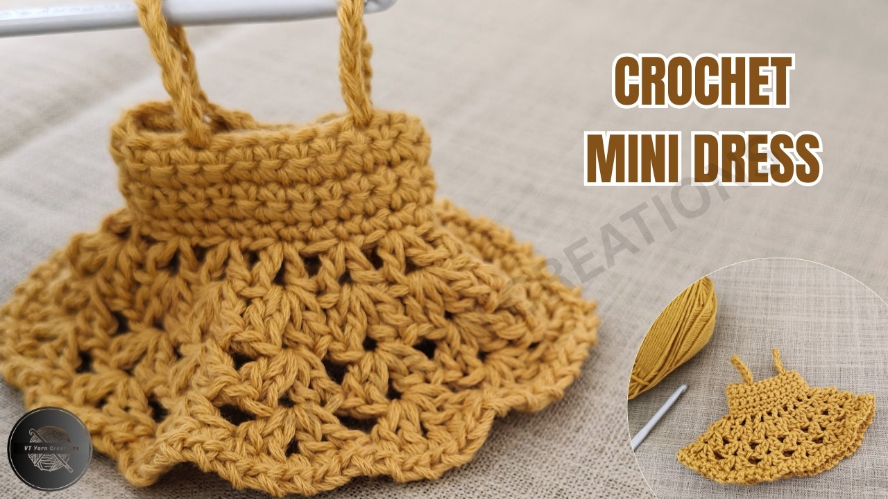 Easy Crochet Doll Dress Step by Step 🧶| Beginner Friendly | Basic Stitches Only!