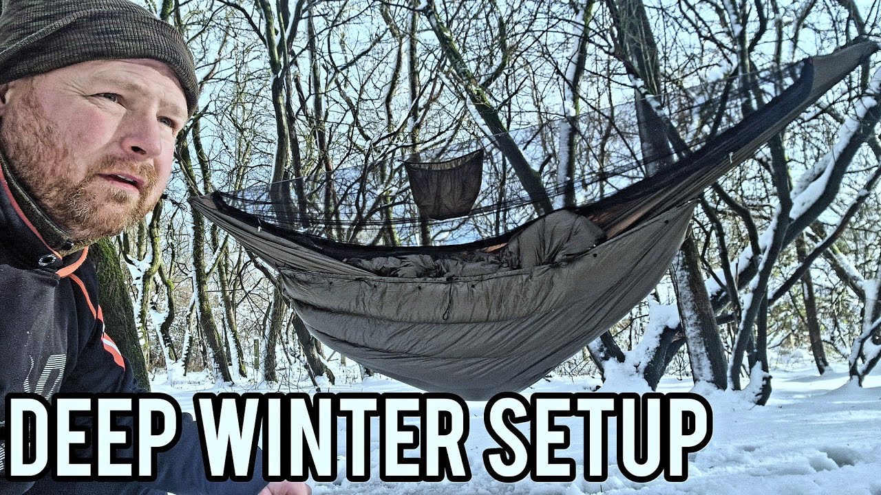 SUB-ZERO winter hammock camping setup. onewind discount code  EWM23