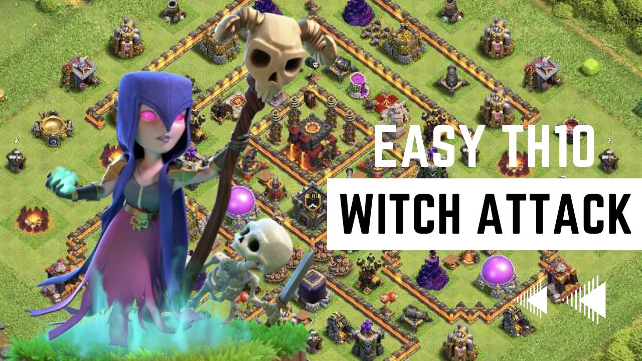 Easiest TH10 Attack Strategy - Golem Bowler Witch Attack Strategy