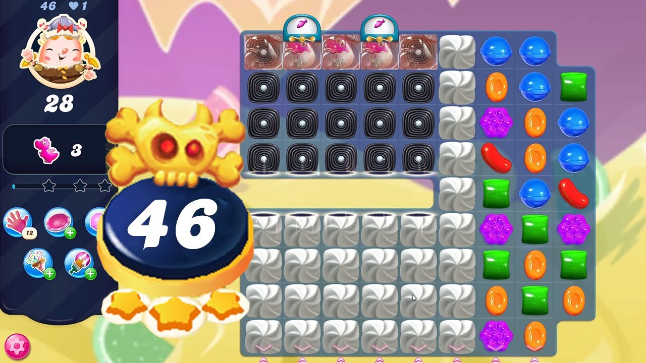Candy Crush Saga Level 46 || No Boosters Used || 3 Stars 🌟🌟🌟