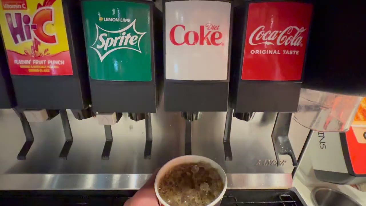 Getting Soda Drink Refills at Soda Fountains POV ASMR Coke Dr Pepper Sprite Pepsi Mountain Dew