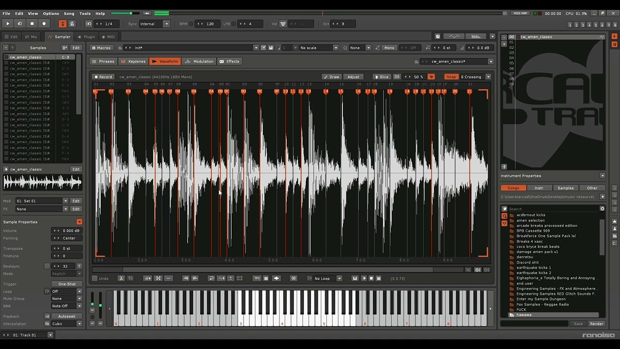 How to make Breakcore in Renoise: Episode 1, the very basics (what am i looking at?)