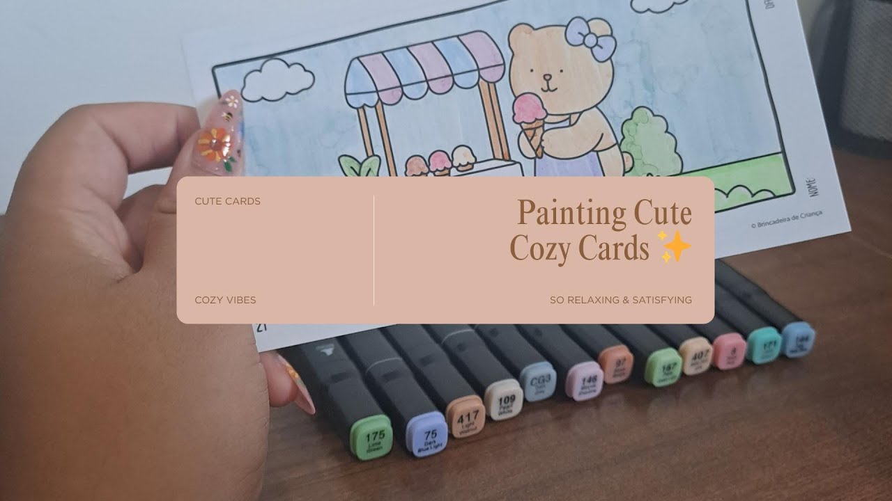Painting Cute Cozy Cards for R$1.40 Each ✨ | So Relaxing & Satisfying