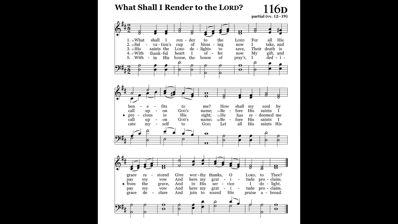 What Shall I Render to the Lord (Wallace) 2024 Psalter 116D