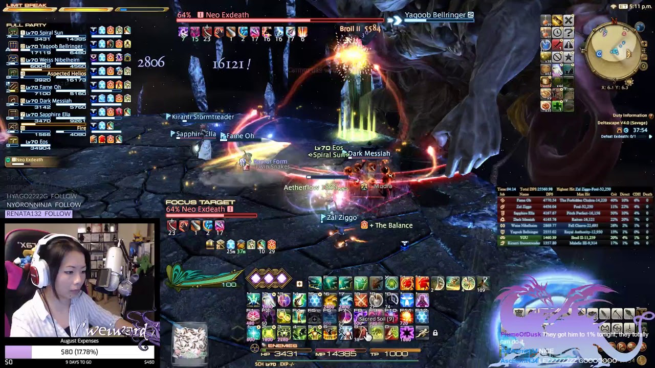O4S Neo Exdeath - Deltascape V4.0 Savage Clear Scholar PoV