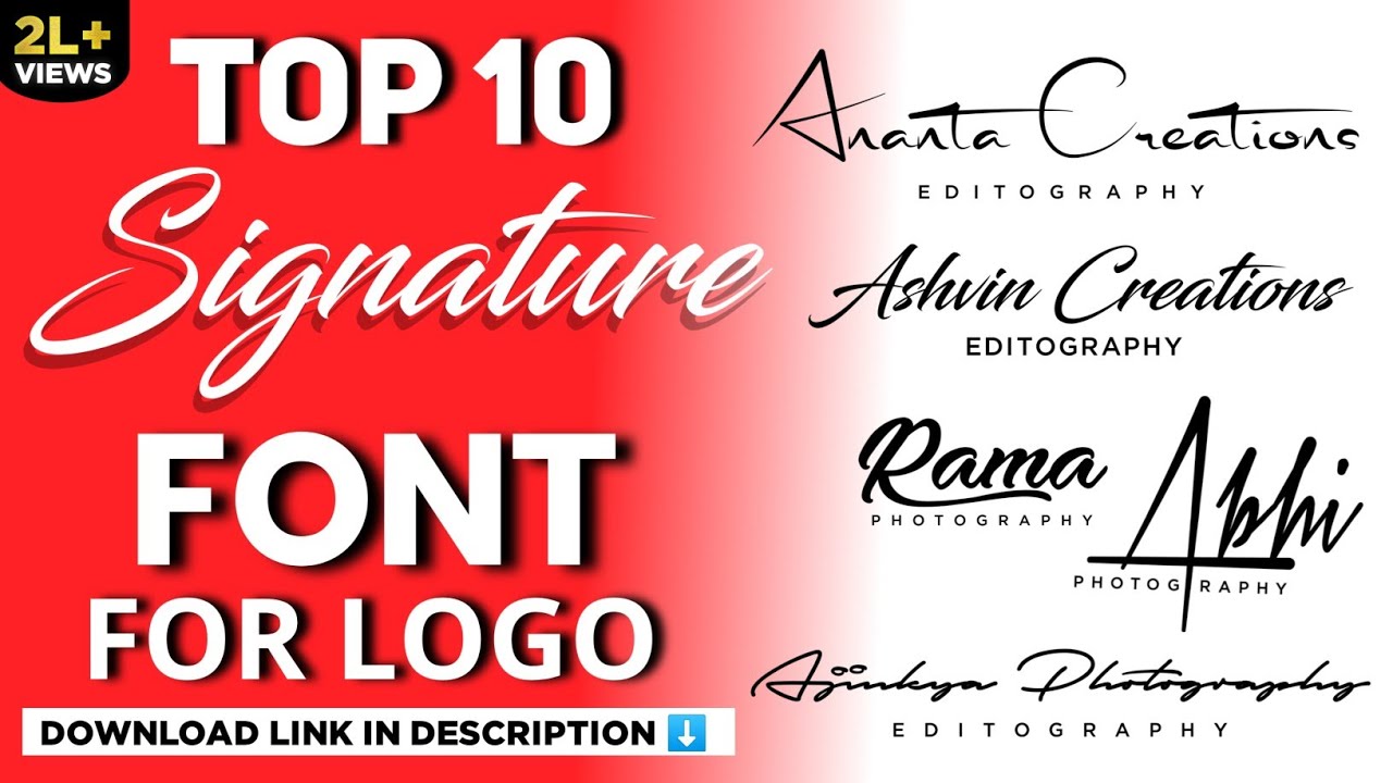 Top 10 Signature Font For Photography Editography Logo 2023 | How To Add Font In Pixellab