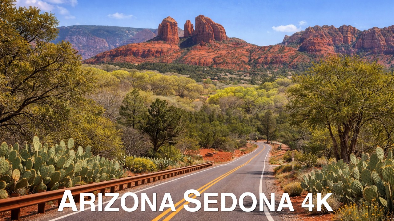 Jazda przez Sedonę w Arizonie w 4K &mdash; malownicza trasa z relaksującą muzyką