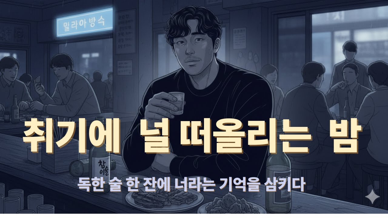 [술 한 잔에 기억] 지저분한 방 안, 낮은 베이스 소리와 너에 대한 기억에 잠기는 시간,취기에 기대어 널 떠올리는 쓸쓸한 밤의 기록