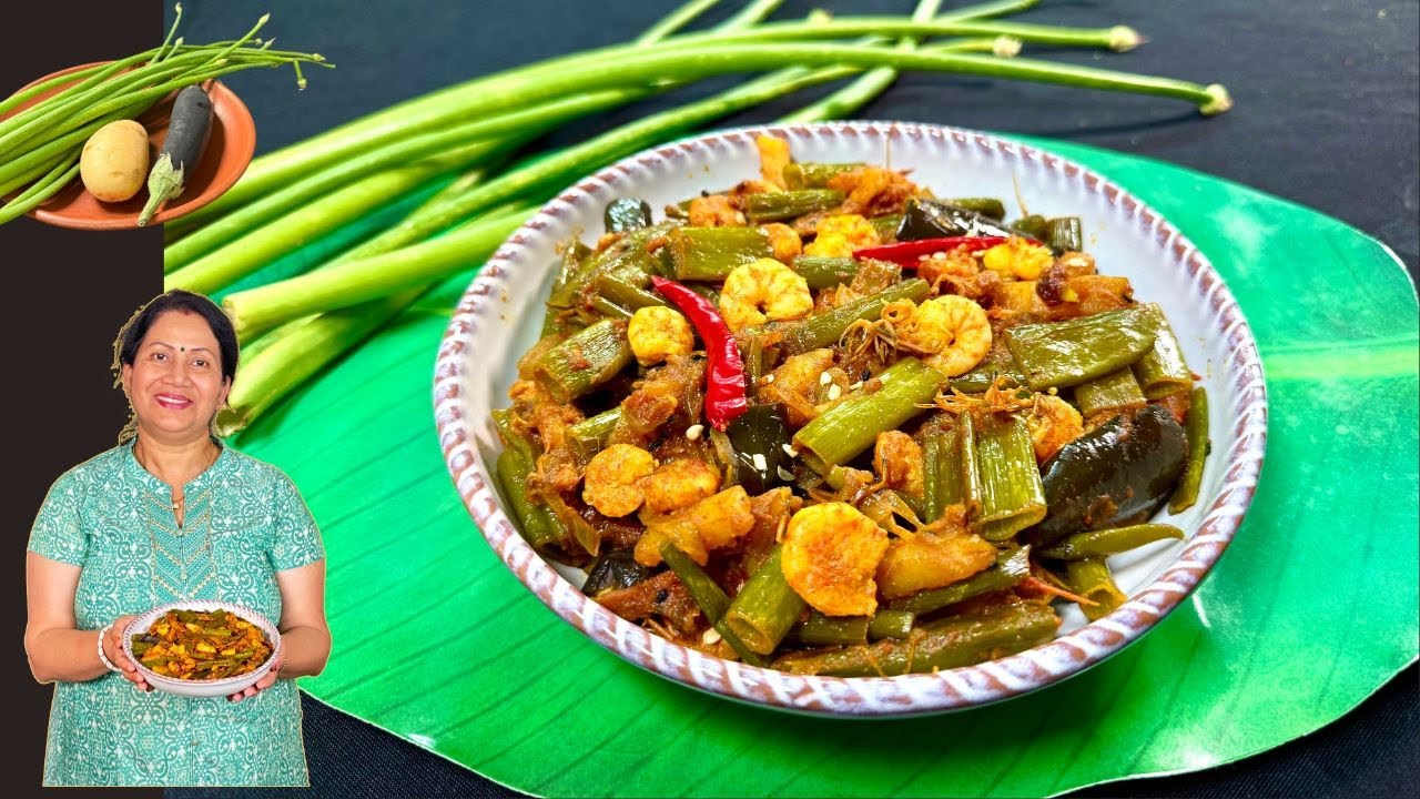 বাঙালির পছন্দের পেঁয়াজকলি চিংড়ির লোভনীয় চচ্চড়ি II Bengali Special Winter Recipe II Prawn Recipe