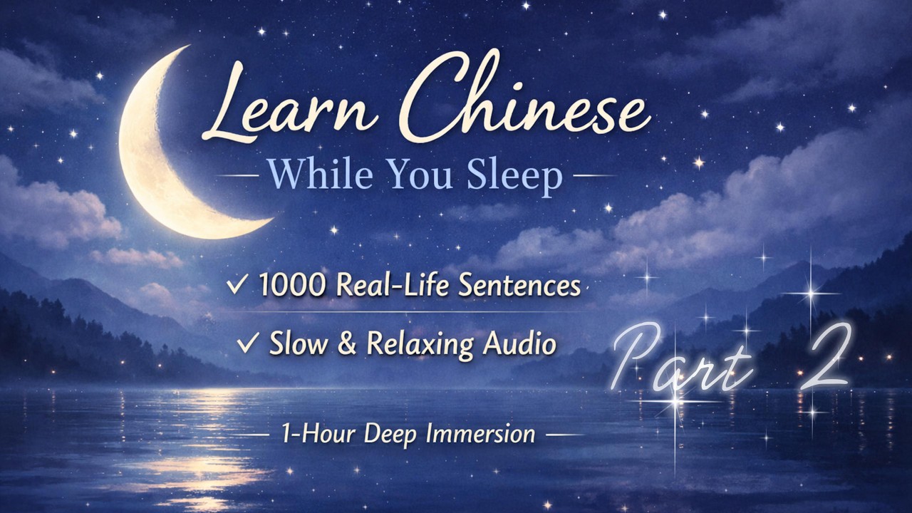 Learn Chinese While You Sleep – 1000 Real-Life Mandarin Sentences (Slow & Relaxing) 🌙 Part 2