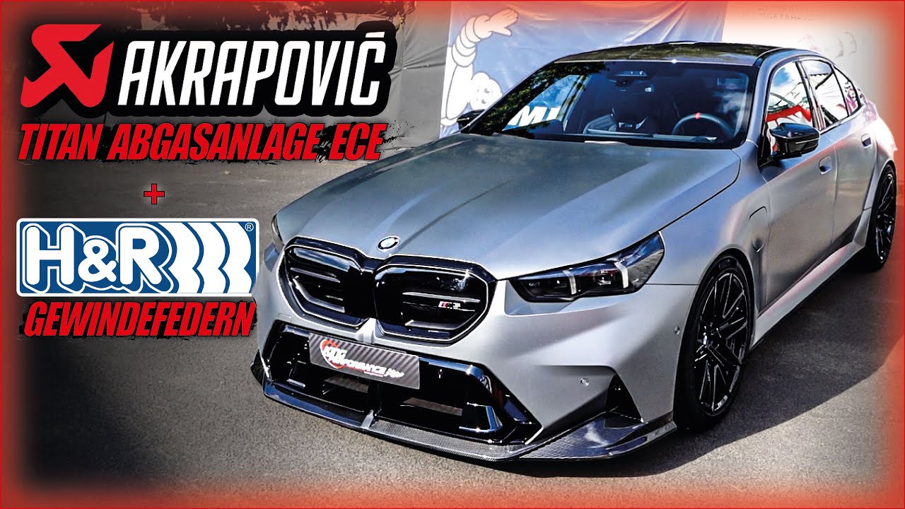 H&R Gewindefedern + AKRAPOVIC TITAN  ECE Abgasanlage + Racechip Tuning Box passend für BMW M5 G90