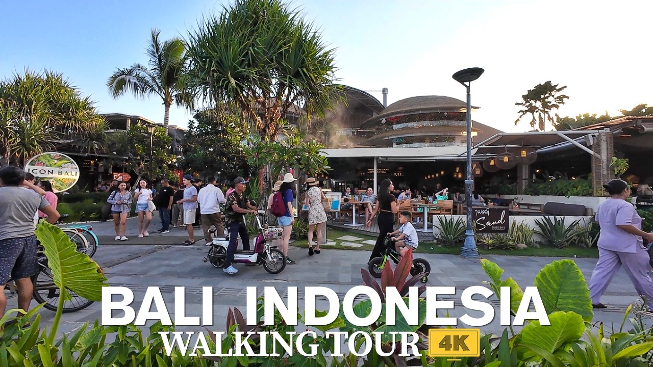 BALI Sunset Walking Tour Compilation 🌅 | Sanur, Kuta, Legian & Canggu | 4 Relaxing Beach Walks (4K)