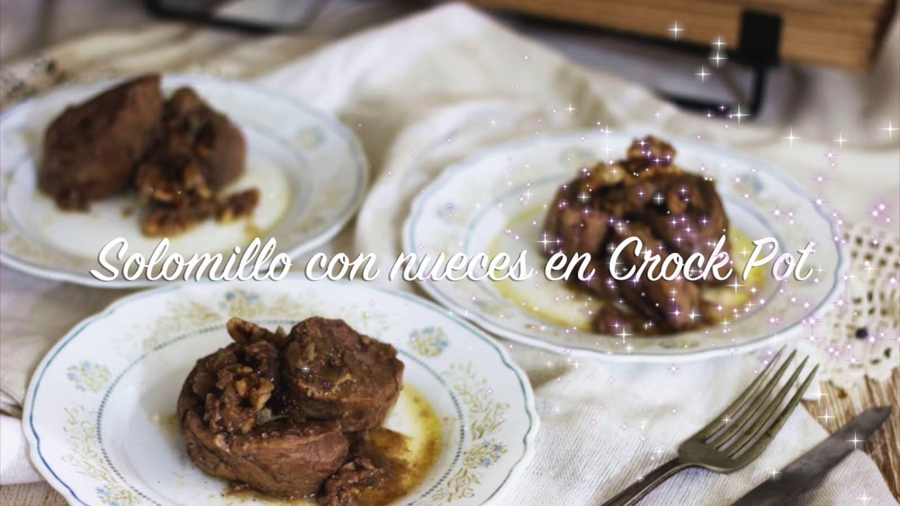 Solomillo de cerdo con nueces, receta en Crock Pot