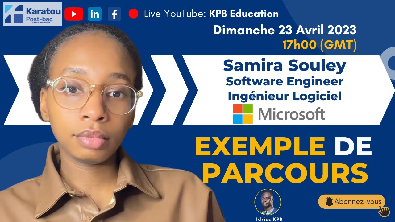 Exemple de Parcours et Métier - Ingénieur Logiciel Chez Microsoft | Samira