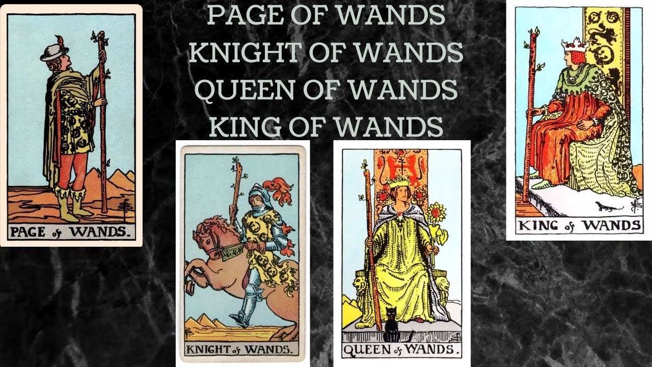 PAGE OF WANDS ,  KNIGHT OF WANDS, QUEEN OF WANDS AND KING OF WANDS - HOW TO READ MINOR ARCANA CARDS