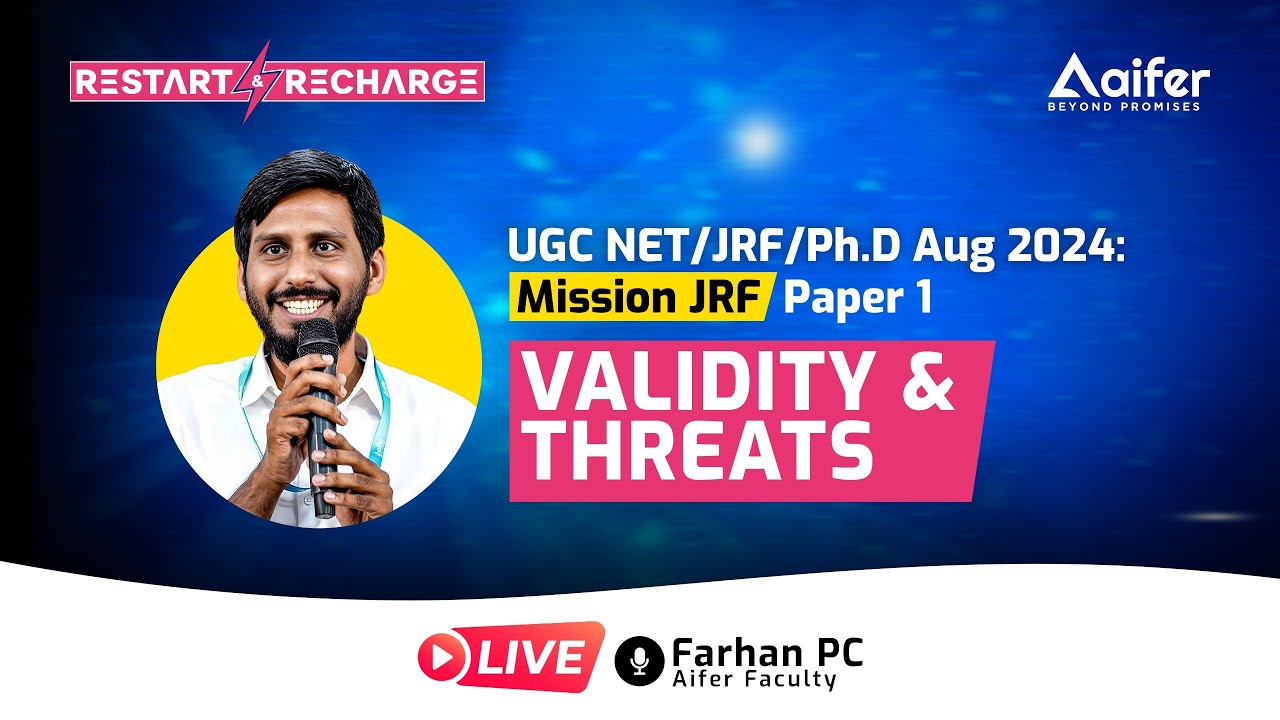 Threats of Internal Validity | Research Aptitude | Restart & Recharge | UGC NET/JRF/PhD August 2024