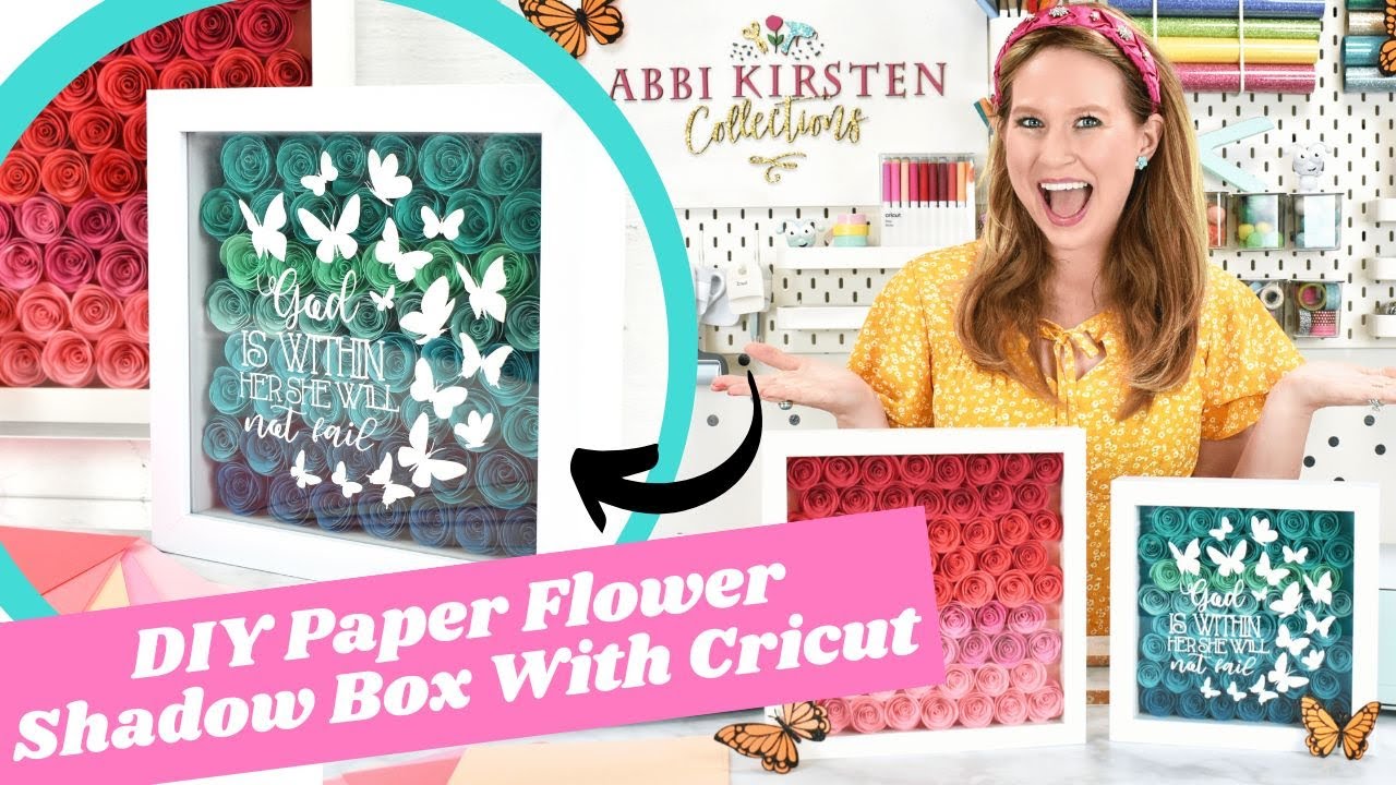 Цветочный теневой короб из скрученной бумаги своими руками с Cricut: как прикрепить винил к перед...